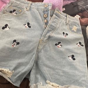 Mickey Mouse Embroidered Shorts